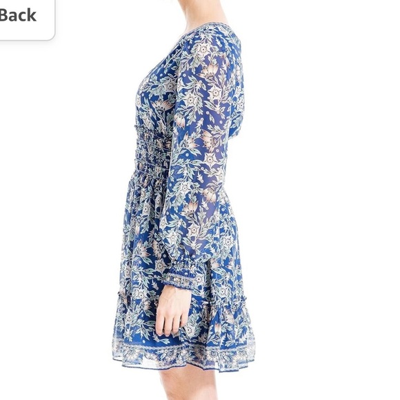 Max Studio Blue Floral Mini Dress - Picture 6 of 9